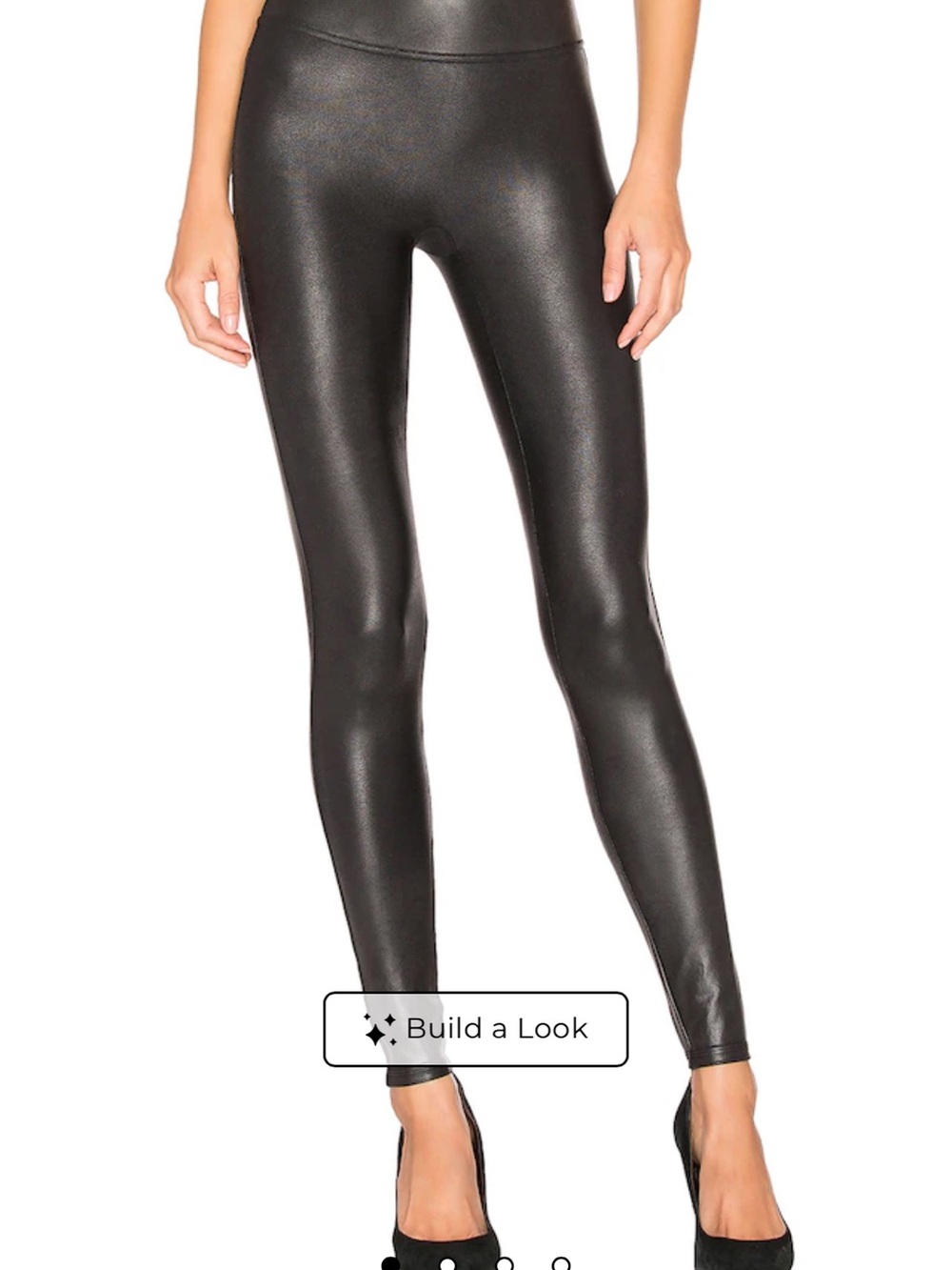 SPANX Black High-Shine Faux Leather Leggings